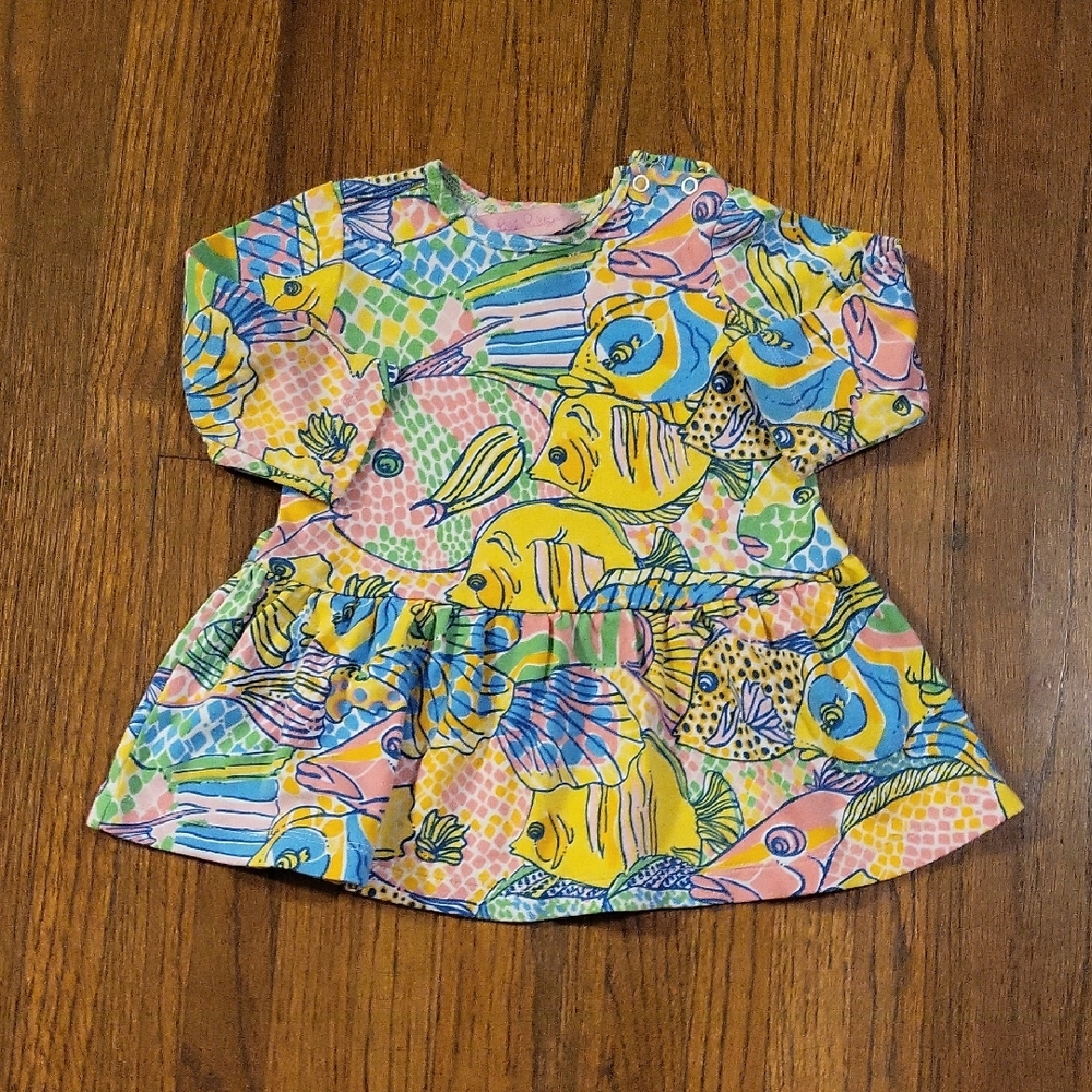 Lilly Pulitzer Multicolor Fish Print Baby Dress